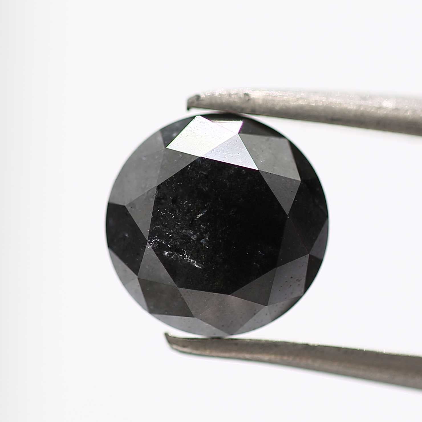 1.52 Carat Fancy Black Round Brilliant Cut Natural Loose Diamond For Ring